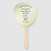 Tennis Theme Wedding Green Hand Fan Handwaaier (Voorkant)