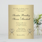Tennis Theme Wedding Invitations Kaart (Staand voorkant)