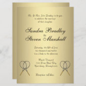 Tennis Theme Wedding Invitations Kaart (Voorkant / Achterkant)