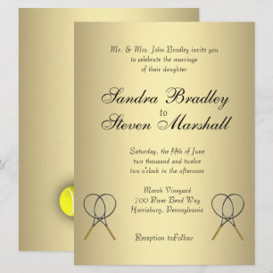 Tennis Theme Wedding Invitations Kaart