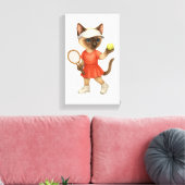 Tennis Themed for Cat Lovers  Canvas Afdruk (Insitu (Woonkamer))