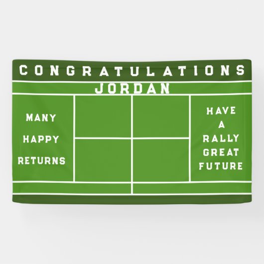 Tennis Thmed Celebration Spandoek (Horizontaal)