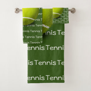 Tennis Tiled Text Design Towel Set Bad Handdoek