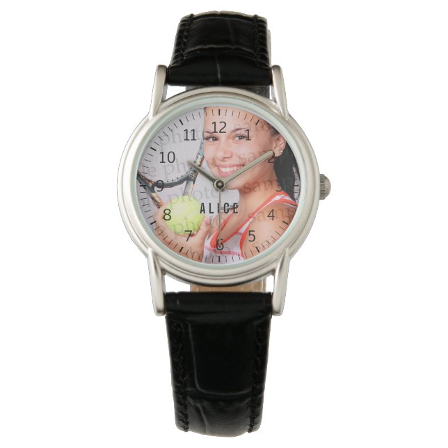 Tennis Time |  geschenken Horloge (Voorkant)