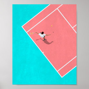 Tennis-toets van boven poster