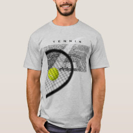 Tennis Tournament With Racket Hitting Ball In Moti T-shirt