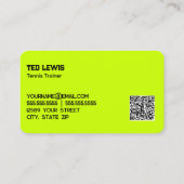 Tennis Trainer Custom QR Visitekaartje (Achterkant)