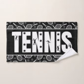 Tennis Typographie Texte Cool noir et blanc Cadeau (Serviette à main)
