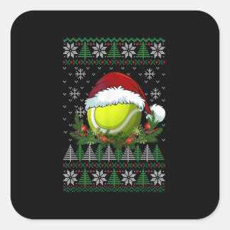 Tennis Ugly Kerstkerstkerstkerstkerstkerstkerstker Vierkante Sticker