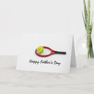 Tennis Vaderdag met bal en racket op wit Kaart