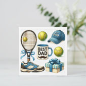 Tennis Vaderdag Party of Verjaardag thema Feestdagenkaart (Staand voorkant)