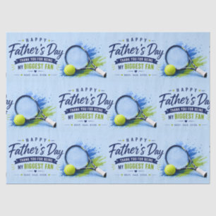 Tennis Vaderdag voor Papa Blauwe Waterverf Tissuepapier