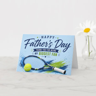 Tennis Vaderdagkaart voor Papa Blauwe Waterverf  Kaart