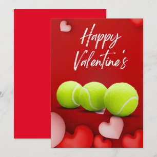 Tennis Valentijnsdag met LIEFDE voor Speler rood Feestdagenkaart