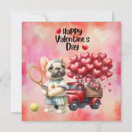 TENNIS Valentijnsdag voor speler met liefde     Feestdagenkaart