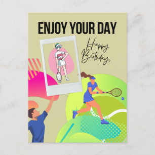 Tennis veel plezier vandaag gefeliciteerd met je v briefkaart