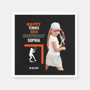Tennis verjaardag, tennis meisje speler servet
