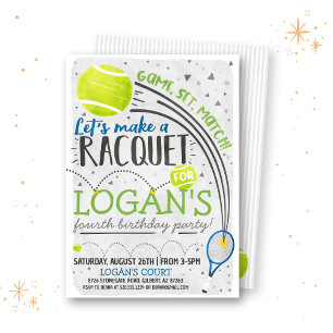 Tennis Verjaardag Uitnodiging