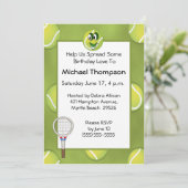 Tennis Verjaardag Uitnodigingen (Staand voorkant)