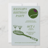 Tennis verjaardagsfeestje kaart (Voorkant)