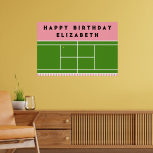 Tennis verjaardagsfeestje poster