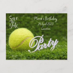 Tennis Verjaardagsfeestje Save the Date uitnodig Briefkaart