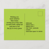 Tennis vert frais 🎾 Bonne Carte postale Anniversa (Dos)