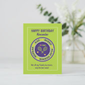 Tennis vert frais 🎾 Bonne Carte postale Anniversa (Debout devant)