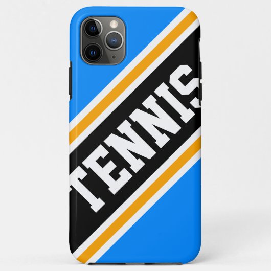 TENNIS Vet Blauw Geel Zwart Wit Racing Stripes Case-Mate iPhone Case (Achterkant)