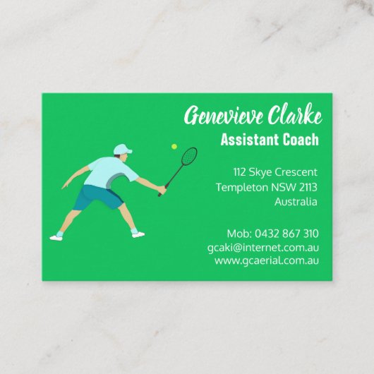 Tennis Visitekaartje (Voorkant)