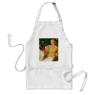 Tennis voor sportieve vintage liefde en romantiek standaard schort