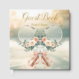 Tennis Wedding Guest Book – Floral Racket  Gastenboek