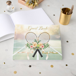 Tennis Wedding Guest Book – Floral Racket  Gastenboek