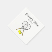 Tennis Wedding Theme Gepersonaliseerd Servetten (Hoek)