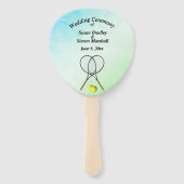 Tennis Wedding Theme Green Hand Fan Handwaaier (Voorkant)
