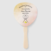 Tennis Wedding Theme Handwaaier (Achterkant)