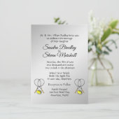 Tennis Wedding Theme Silver Invitations Kaart (Staand voorkant)