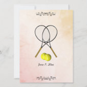 Tennis Wedding Theme Uitnodigingen (Achterkant)
