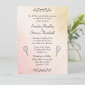 Tennis Wedding Theme Uitnodigingen (Staand voorkant)