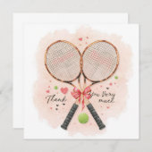 Tennis wedding with racket and love hearts (Voorkant / Achterkant)