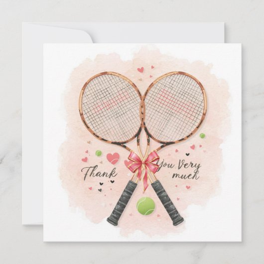 Tennis wedding with racket and love hearts (Voorkant)