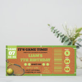 Tennis Wedstrijd Game Verjaardag Ticket (Staand voorkant)