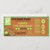 Tennis Wedstrijd Game Verjaardag Ticket (Voorkant)