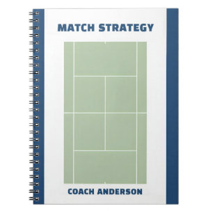 Tennis Wedstrijdplanning & Strategie Aangepaste Co Notitieboek