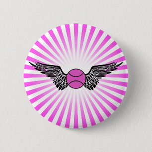 tennis. Winged. Ronde Button 5,7 Cm
