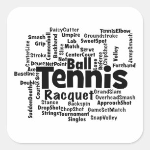 Tennis Word Cloud Vierkante Sticker
