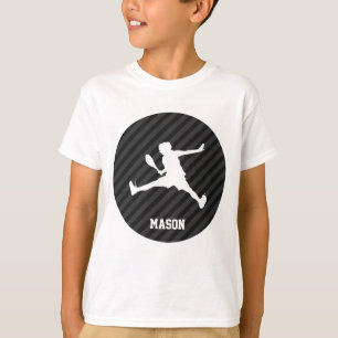 Tennis; Zwarte & Donkergrijze strepen T-shirt