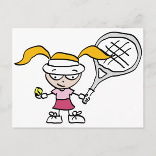 Tennisansichtkaarten voor kinderen briefkaart