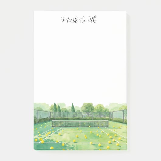 Tennisbaan aquarel post-it® notes (Voorkant)