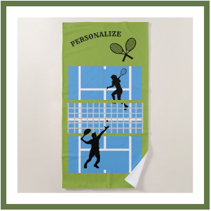 Tennisbaan ontwerp personaliseren strandlaken